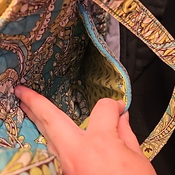 Vera Bradley teal and lime tote - Picture 2 of 4